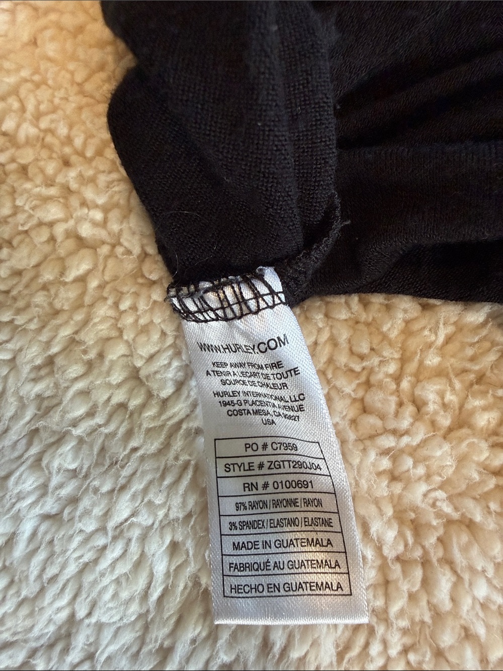Hurley Black Tank Top with Gray Heart Logo - Picture 5 of 5